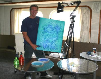 David Jon Foster in studio at MV AURORA Super Yacht